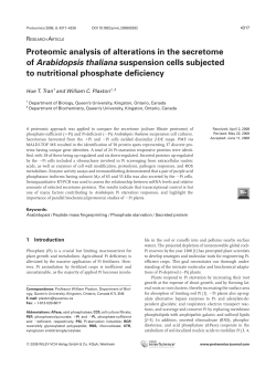 Proteomic analysis of alterations in the secretome of Arabidopsis