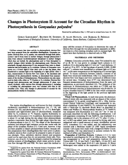 Photosynthesis in Gonyaulaxpolyedra