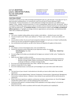Functional Resume - Boston Architectural College