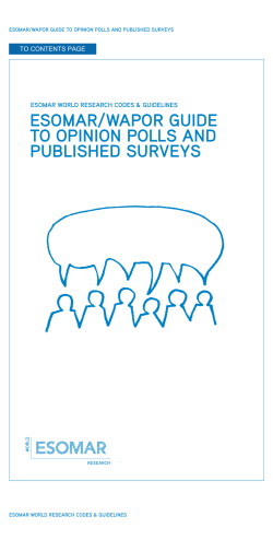 esomar/wapor guide to opinion polls and published surveys