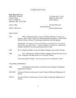 Curriculum Vitae - Loyola University Maryland