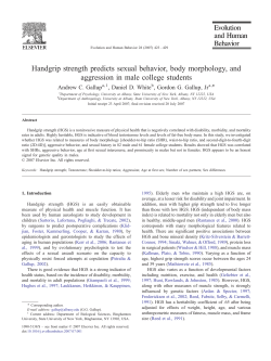 Handgrip strength predicts sexual behavior, body morphology, and