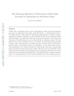 The Stationary Behaviour of Fluid Limits of Reversible Processes is