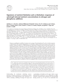 Signatures of nutrient limitation and co