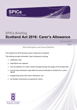 Scotland Act 2016: Carer`s Allowance