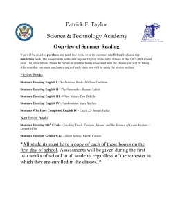 High School Summer Reading List 2017