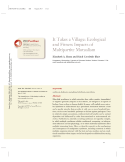 It Takes a Village: Ecological and Fitness Impacts of