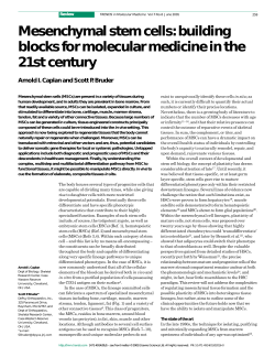 Mesenchymal stem cells: building blocks for molecular medicine in