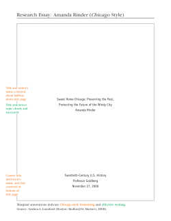 Sample History Paper – Chicago Manual of Style