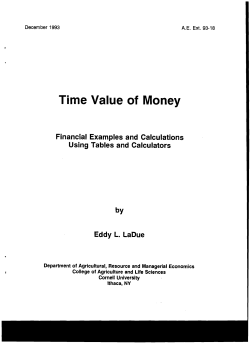 Time Value of Money - Cornell University
