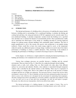 Thermal Performance of Buildings
