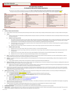 2013-2014 Policy Handbook for Residence Halls and On