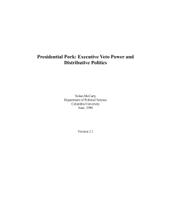 Presidential Pork: Executive Veto Power and Distributive Politics