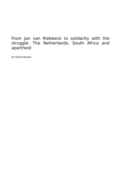 From Jan van Riebeeck to solidarity with the struggle