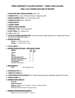 kern community college district &ndash; cerro coso college engl c231