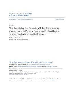 The Possibility For Peaceful, Global, Participatory Governance: A