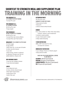 Shortcut To Strength: Morning Training Meal Plan