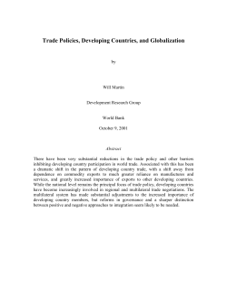Trade Policies, Developing Countries, and Globalization