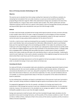 Note on Oil Saving Calculation Methodology for