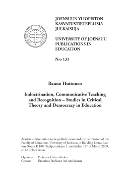 Indoctrination, communicative teaching and recognition