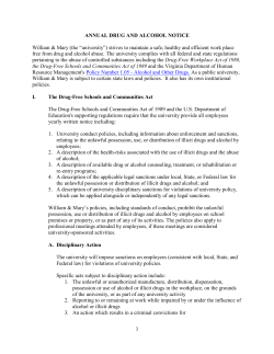 Annual Notice to Employees - College of William and Mary