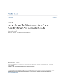 An Analysis of the Effectiveness of the Gacaca Court System in Post