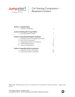 CM Training Companion &ndash; Required Content