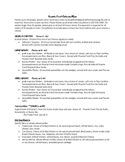 Picante Fresh Catering Menu - Picante