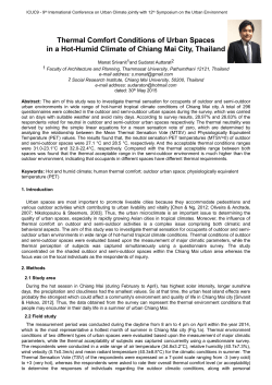 Thermal Comfort Conditions of Urban Spaces in a Hot
