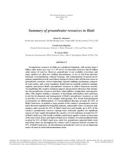 Summary of groundwater resources in Haiti