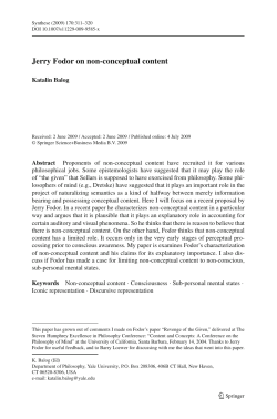 Jerry Fodor on non-conceptual content