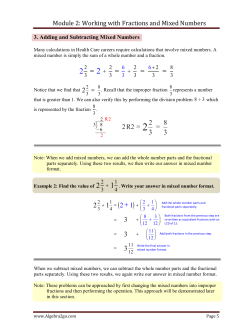 Module 2: Working with Fractions and Mixed Numbers