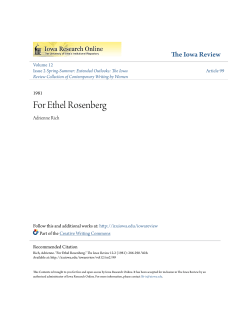 For Ethel Rosenberg - Iowa Research Online