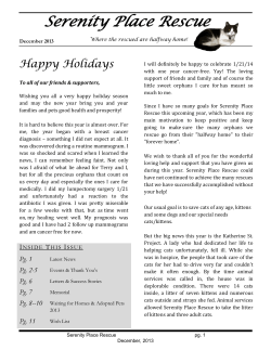 Pg. 1 - Serenity Place Rescue