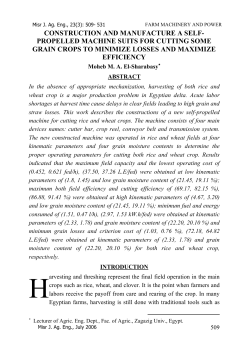 Full Text - Misr Journal Of Agricultural Engineering