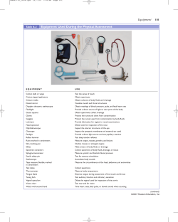 Equipment 101 Equipment Used During the Physical Assessment