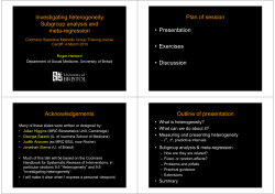 Investigating heterogeneity
