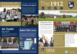 HHA Newsletter - "The 1912"