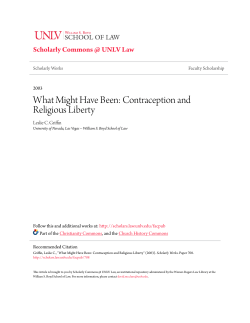 What Might Have Been: Contraception and Religious Liberty