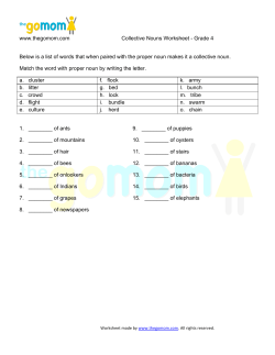 Collective Nouns Worksheet (A)
