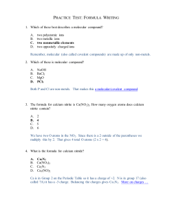 PRACTICE TEST: FORMULA WRITING