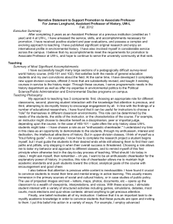 Narrative Statement to Support Promotion to Associate