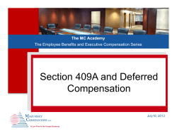 Section 409A and Deferred Compensation