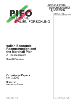 Italian economic reconstruction and the Marshall plan : A