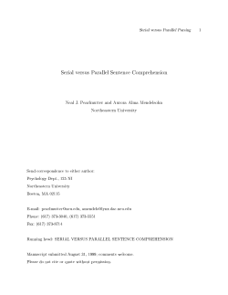 Serial versus Parallel Sentence Comprehension