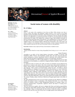 Social status of women with disability