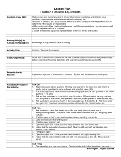 Fraction/Decimal equivalents Lesson