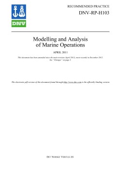 DNV-RP-H103: Modelling and Analysis of