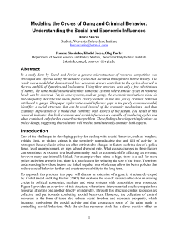 Modeling the Cycles of Gang and Criminal Behavior
