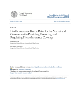 Health Insurance Basics: Roles for the Market and Government in
